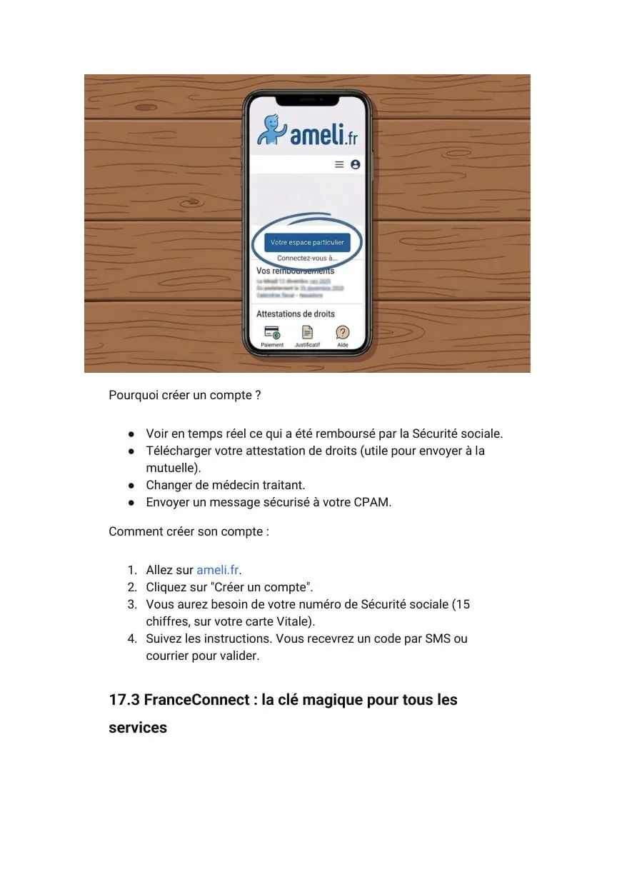 Aperçu d'une page pratique du guide smartphone