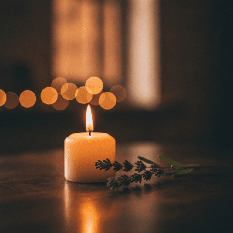 Bougie et lavande pour une ambiance apaisante